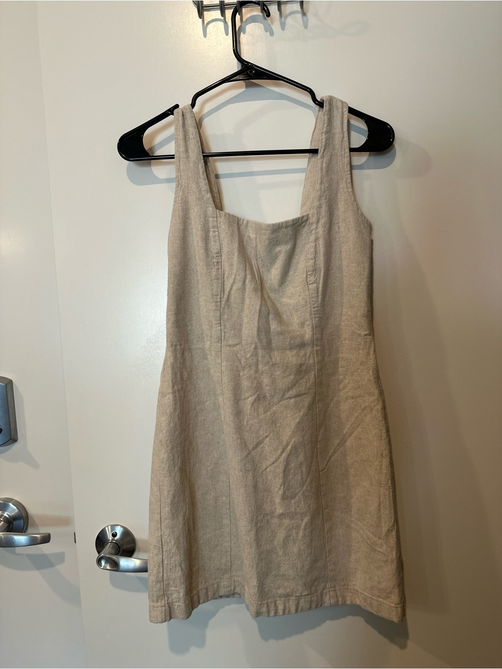 Old Navy Neutral Beige Square-Neck Mini Dress